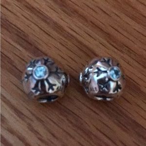 Pandora Snowflake Beads set of two.